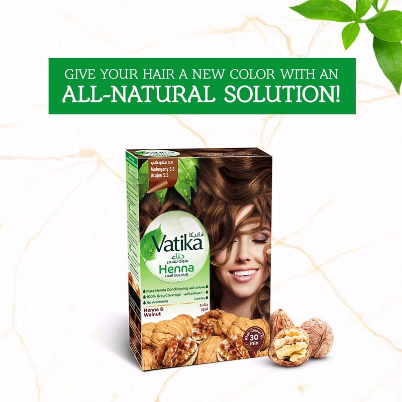 Dabur Vatika Ammonia Free Henna Hair Color 5.5 Mahogany 10g