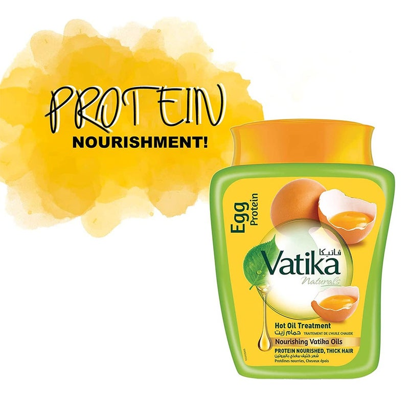 Dabur Vatika Naturals Egg Protein Hot Oil Treatment Cream For Protein Nourished, Thick Hair 1kg