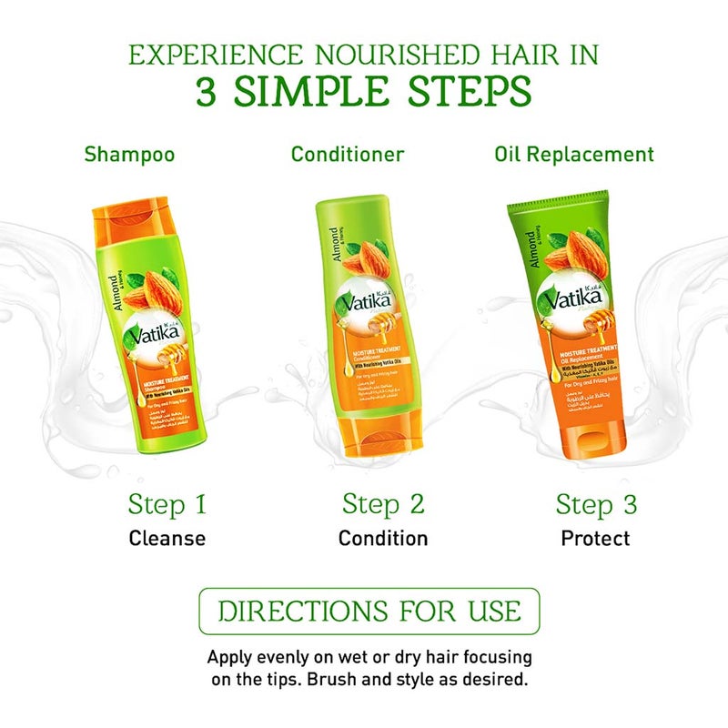 Dabur Vatika Naturals Honey & Almond Moisture Treatment Oil Replacement Cream For Dry And Frizzy Hair 200ml