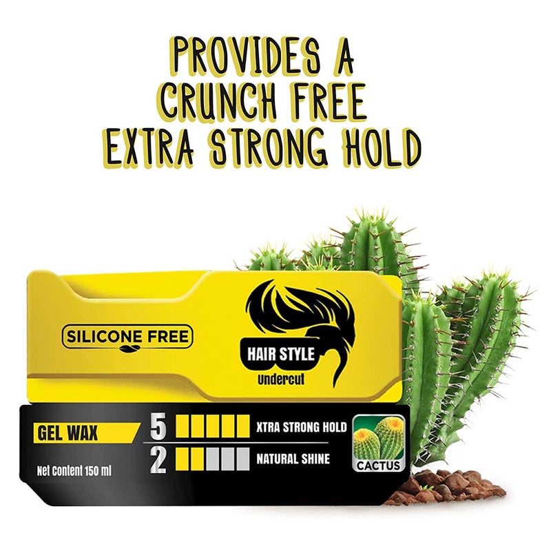 Dabur Vatika Hair Style Undercut Xtra Strong Hold Natural Shine Silicone-Free Gel Wax 150ml