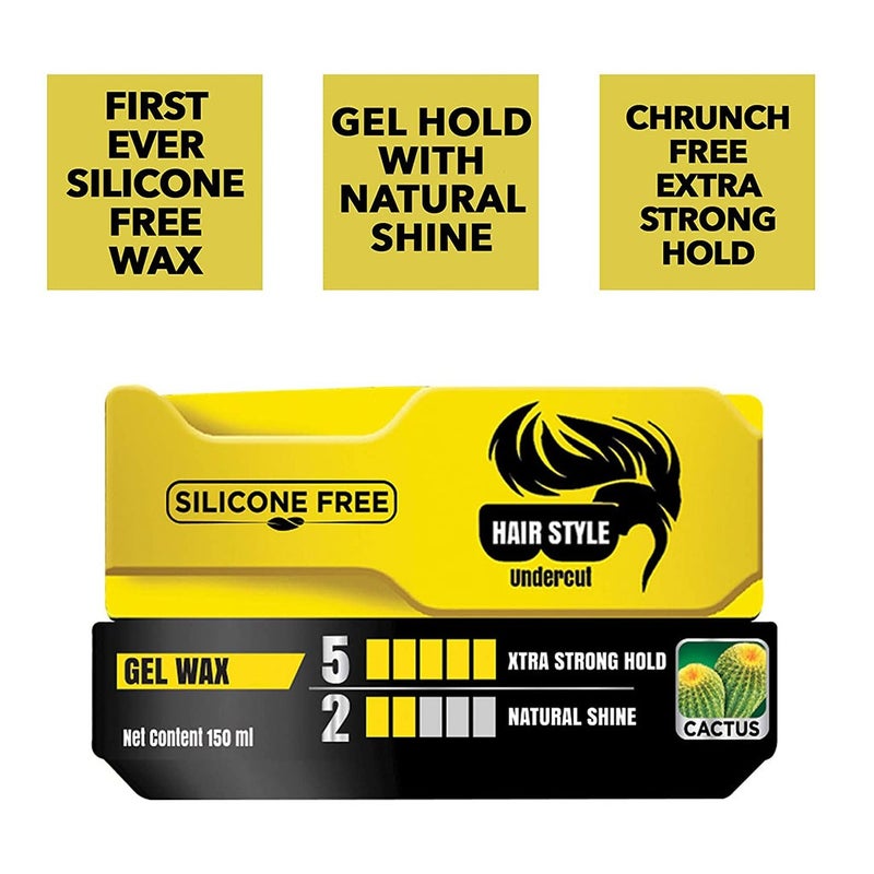 Dabur Vatika Hair Style Undercut Xtra Strong Hold Natural Shine Silicone-Free Gel Wax 150ml