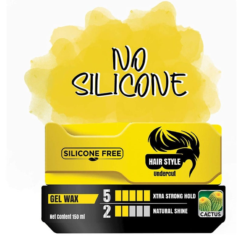 Dabur Vatika Hair Style Undercut Xtra Strong Hold Natural Shine Silicone-Free Gel Wax 150ml