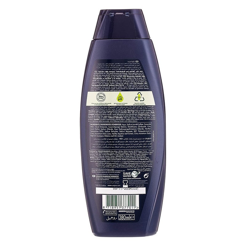 Palmolive Men Anti-Fall And Anti-Dandruff Mint Shampoo For Damaged Hair 380ml