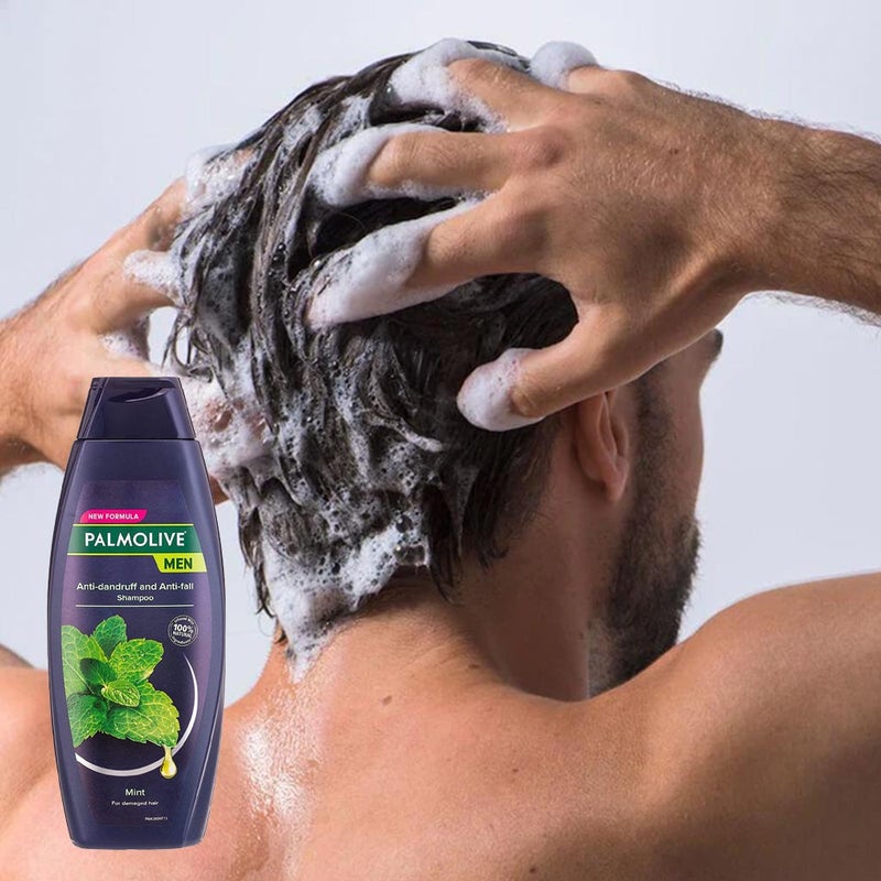 Palmolive Men Anti-Fall And Anti-Dandruff Mint Shampoo For Damaged Hair 380ml