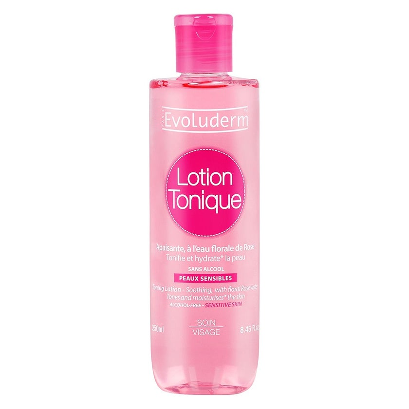 Evoluderm Gift Beauty Box - PROMO PACK of EvoludermToning Lotion 250ml, Rose Plumping Face Mask 150g, Nourishing Day Cream 50ml, Moisturizing Rose Hand Cream 30ml