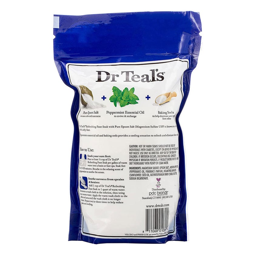 Dr Teal's Pure Epsom Salt Refreshing Foot Soak With Cooling Peppermint 909g