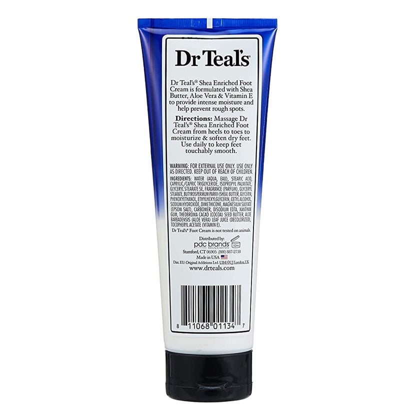 Dr Teal's Moisturize & Soften Foot Cream with Epsom Salt, Shea Butter And Aloe Vera 227g