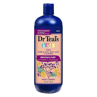 Dr Teal's Kids 3 In 1 Bubble Bath, Body Wash & Shampoo, Elderberry Bath With Vitamin C & Essential Oils 591ml