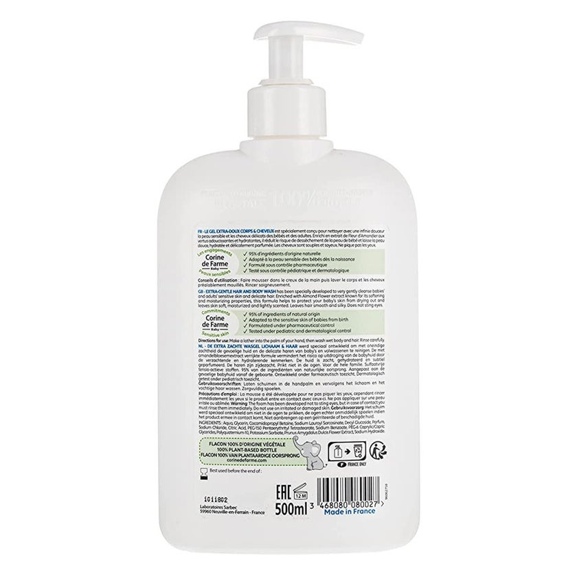Corine De Farme Baby Extra Gentle Hair & Body Wash 500ml