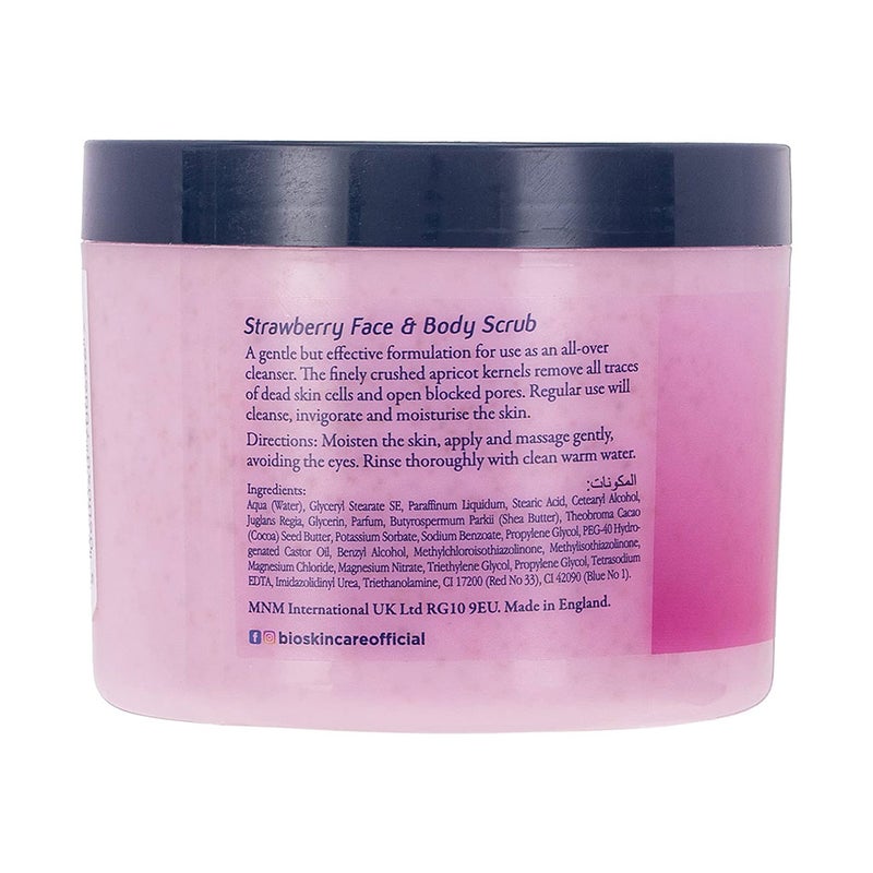 Bio Skincare Strawberry Exfoliating Face & Body Scrub 500 mL