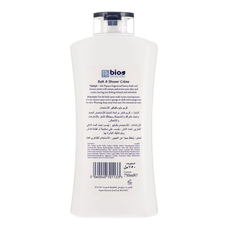 Bio Skincare Restoring & Reviving Papaya Bath And Shower Cream 750 mL