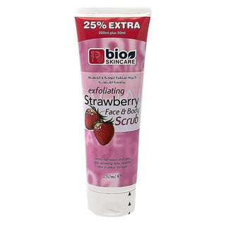 Bio Skincare Strawberry Exfoliating Face & Body Scrub 250 mL