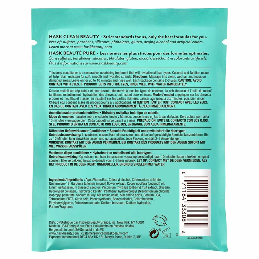 Hask Monoi Coconut Oil Nourishing Deep Conditioner For All Hair types 50g