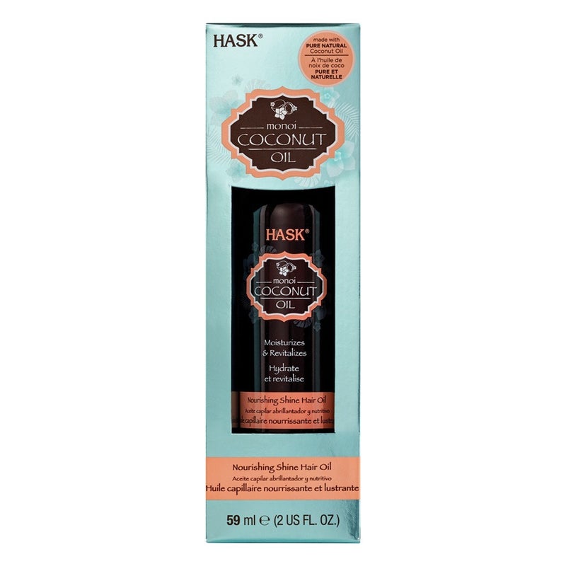 Hask Monoi Coconut Oil Nourishing Shine Hair Oil Treatment 59 mL
