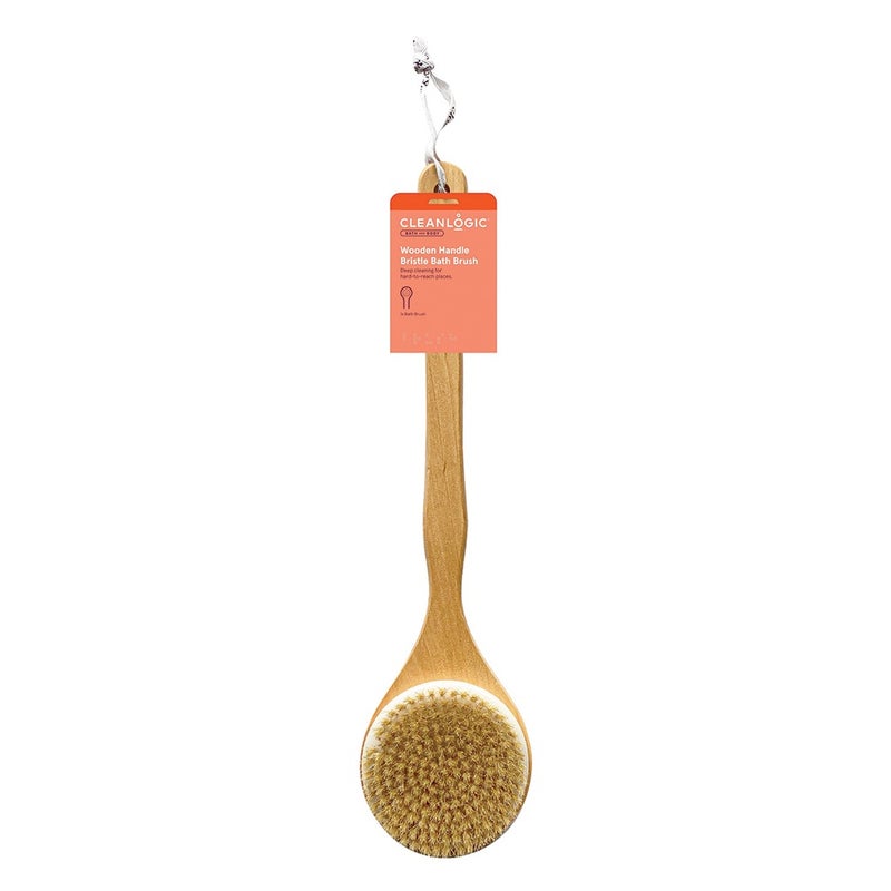 Cleanlogic Bath & Body Wooden Handle Bristle Bath Brush CL-1