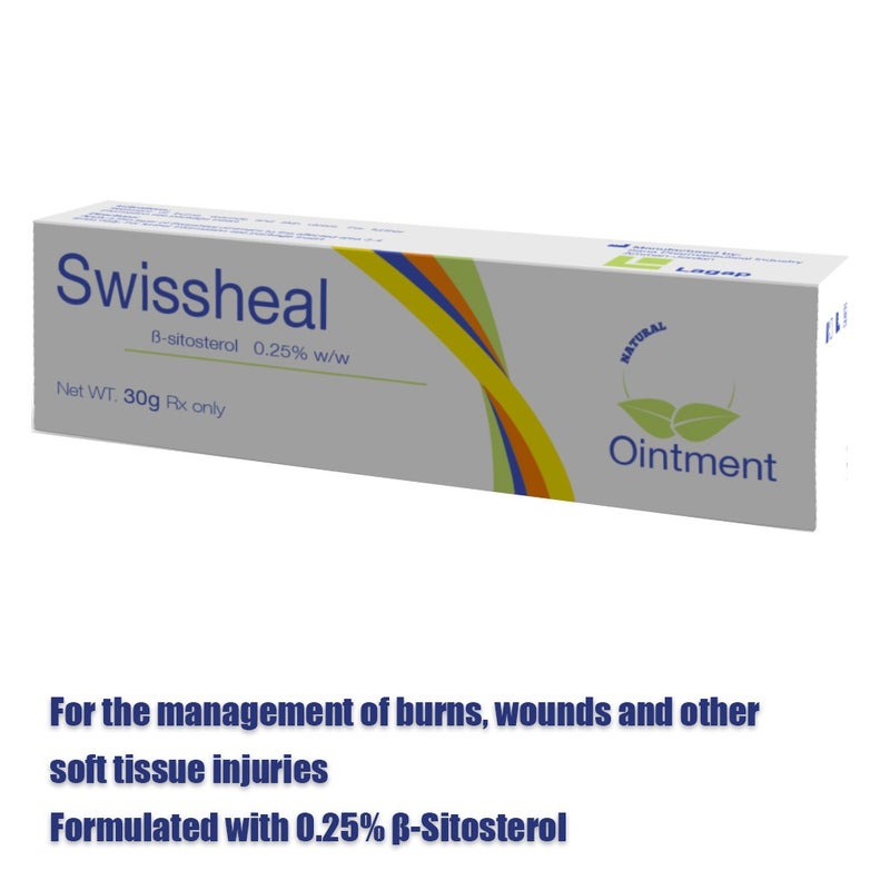 Swissheal 0.25% Topical Skin Ointment for Burns & Wounds 30g