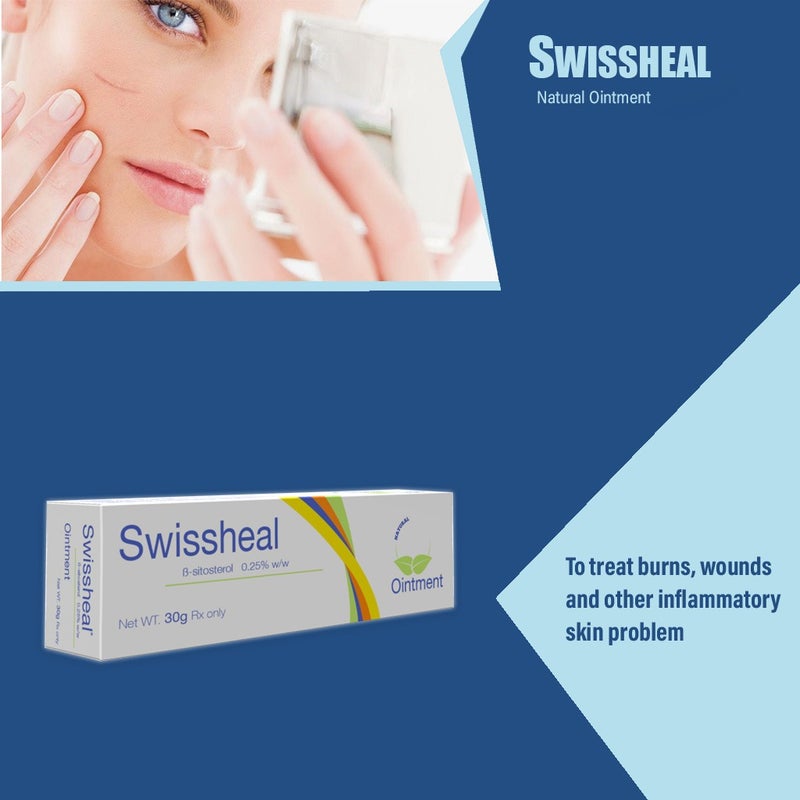 Swissheal 0.25% Topical Skin Ointment for Burns & Wounds 30g