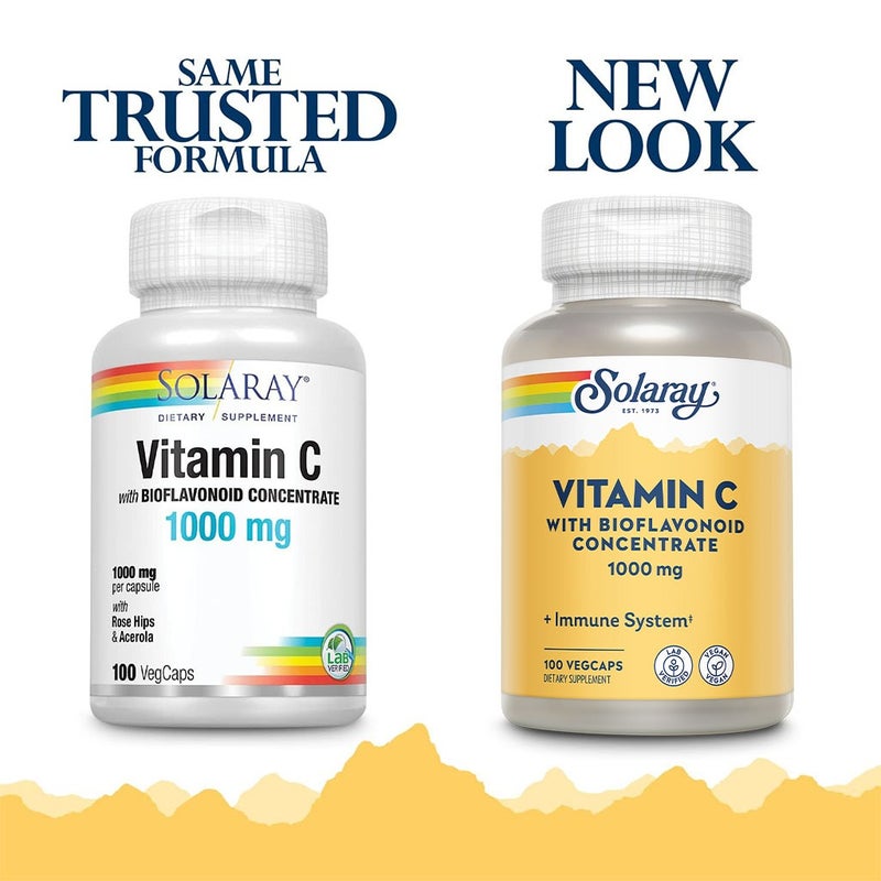 Solaray® Vitamin C With Bioflavonoid Concentrate 1000 mg Veg Capsules 100's