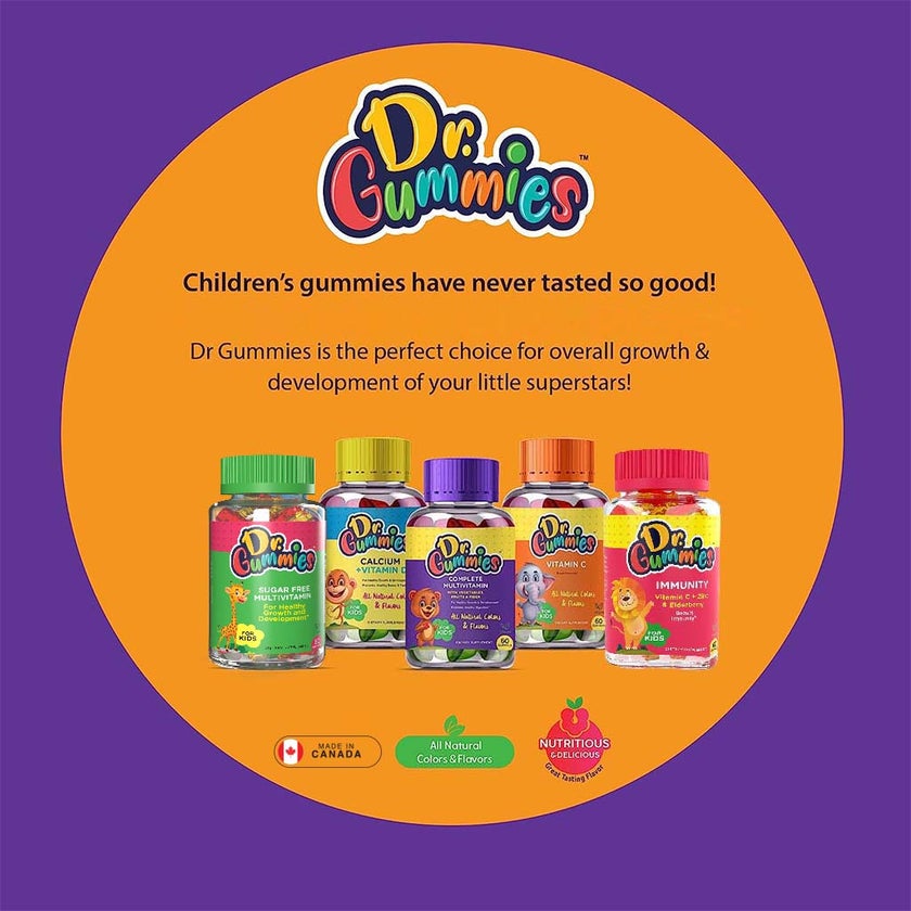 Dr. Gummies Immunity Booster Gummies With Vitamin C + Zinc & Elderberry For Kids, Pack of 60's