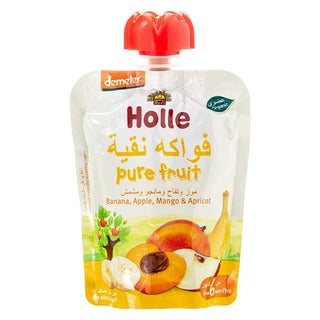 Holle Pure Fruit Banana, Apple, Mango And Apricot Puree 90 g