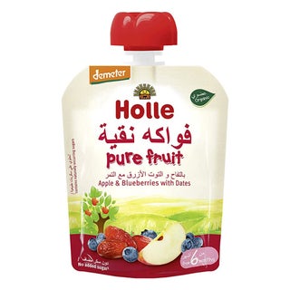 Holle Pure Fruit Apple, Blueberries With Dates Puree 90g