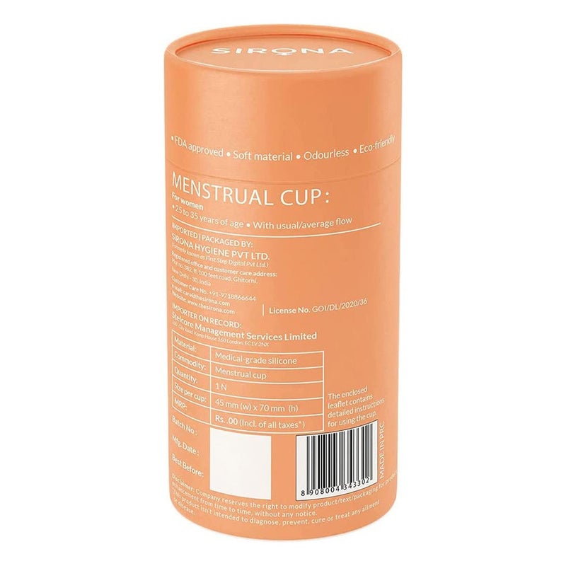 Sirona Reusable Menstrual Cup With Pouch Medium 1's