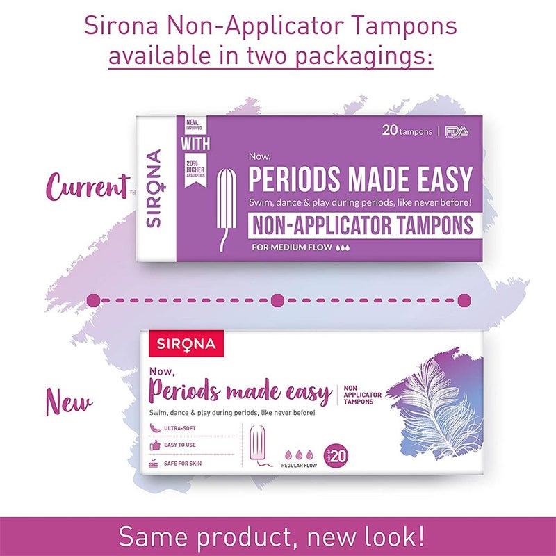 Sirona Now Periods Made Easy Premium Digital Tampons Medium Flow 20's