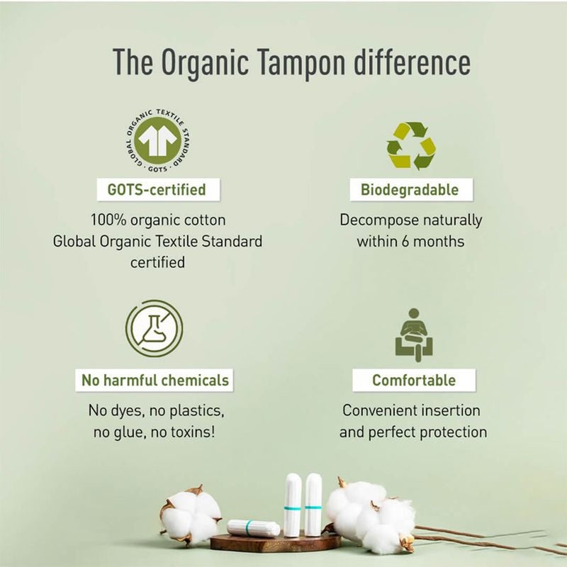 Sirona 100% Organic Cotton Tampons Regular Flow 18's