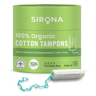 Sirona 100% Organic Cotton Tampons Heavy Flow 18's
