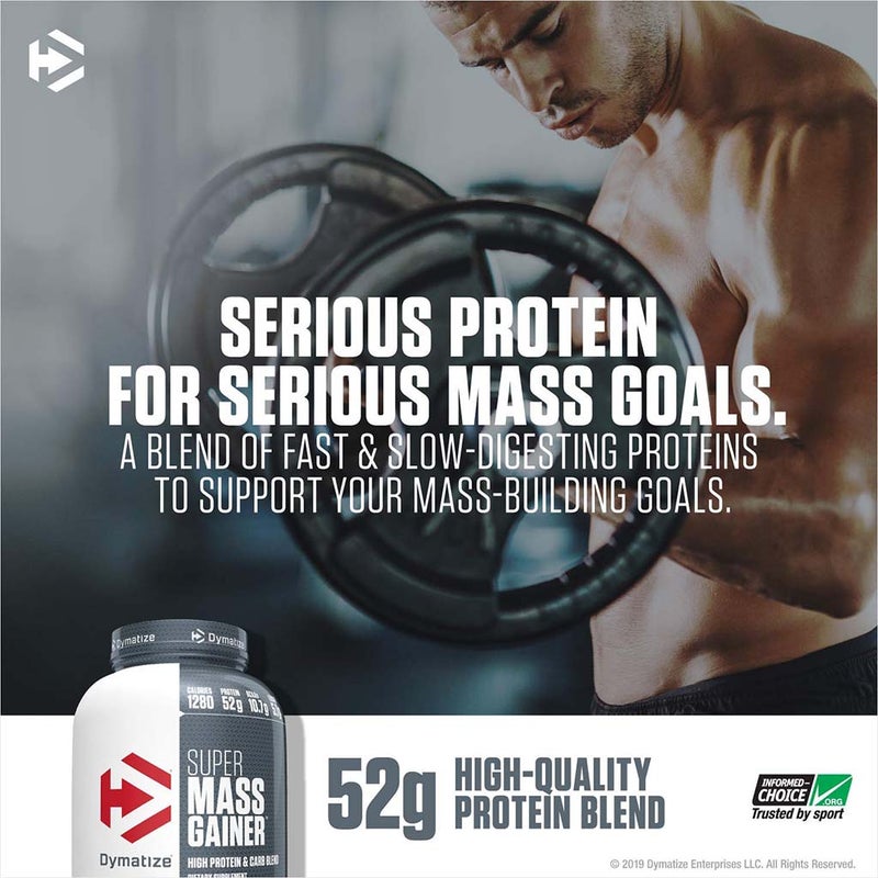 Dymatize Super Mass Gainer Powder, High Protein & Carb Blend, Chocolate 2.7kg