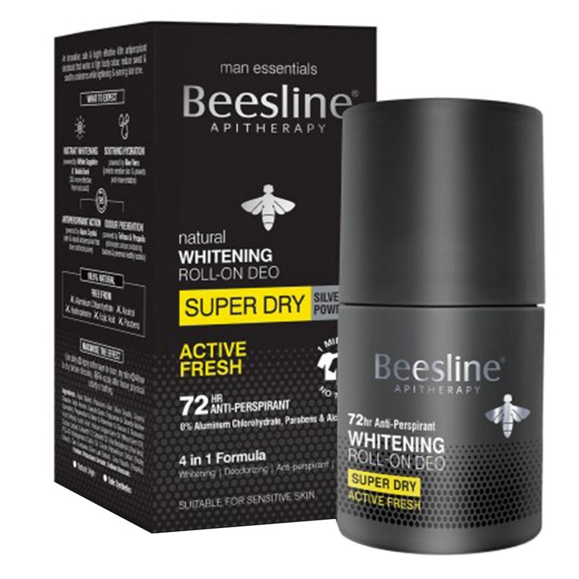 Beesline Apitherapy Men Whitening Roll-On Deo Super Dry Active Fresh 50ml