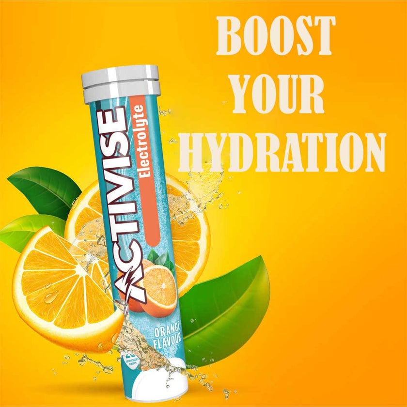 Activise Electrolytes Effervescent Tablets, Orange Flavor, Pack of 20's