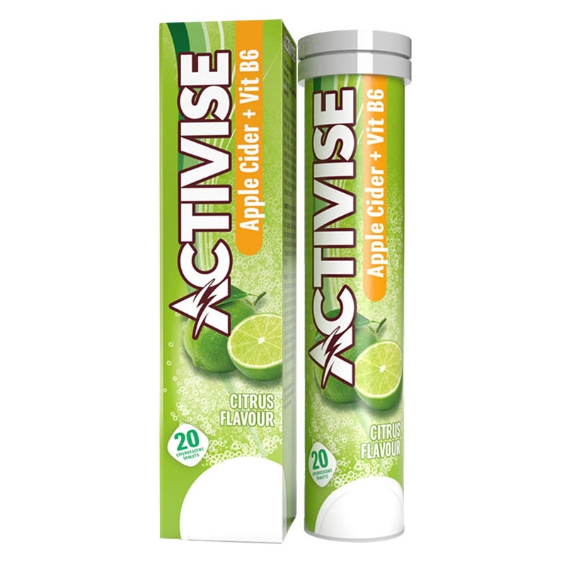 Activise Apple Cider Vinegar plus Vitamin B6 Effervescent Tablets, Citrus Flavor, Pack of 20's