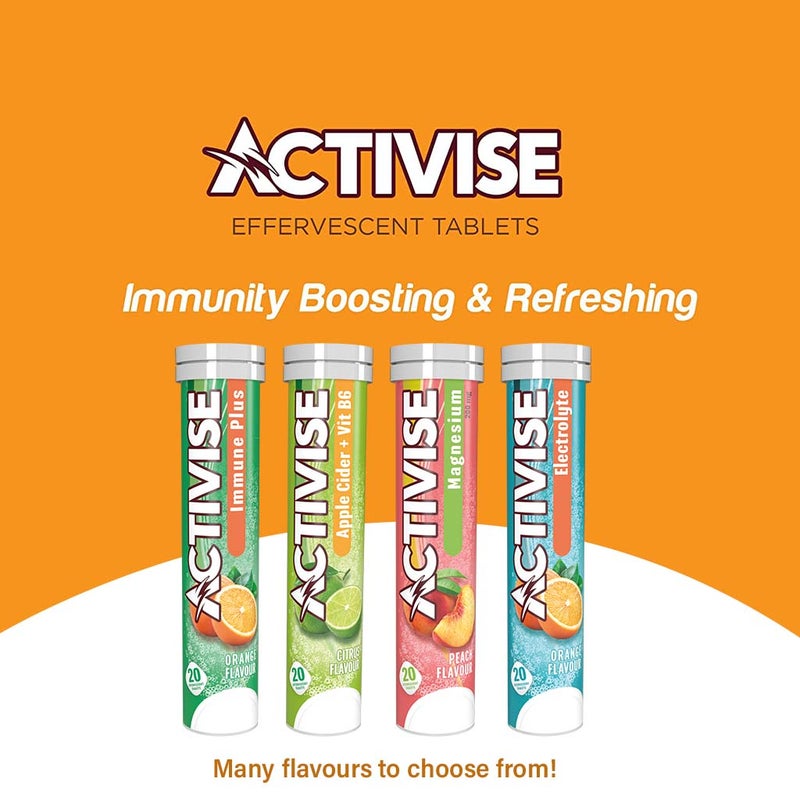 Activise Apple Cider Vinegar plus Vitamin B6 Effervescent Tablets, Citrus Flavor, Pack of 20's
