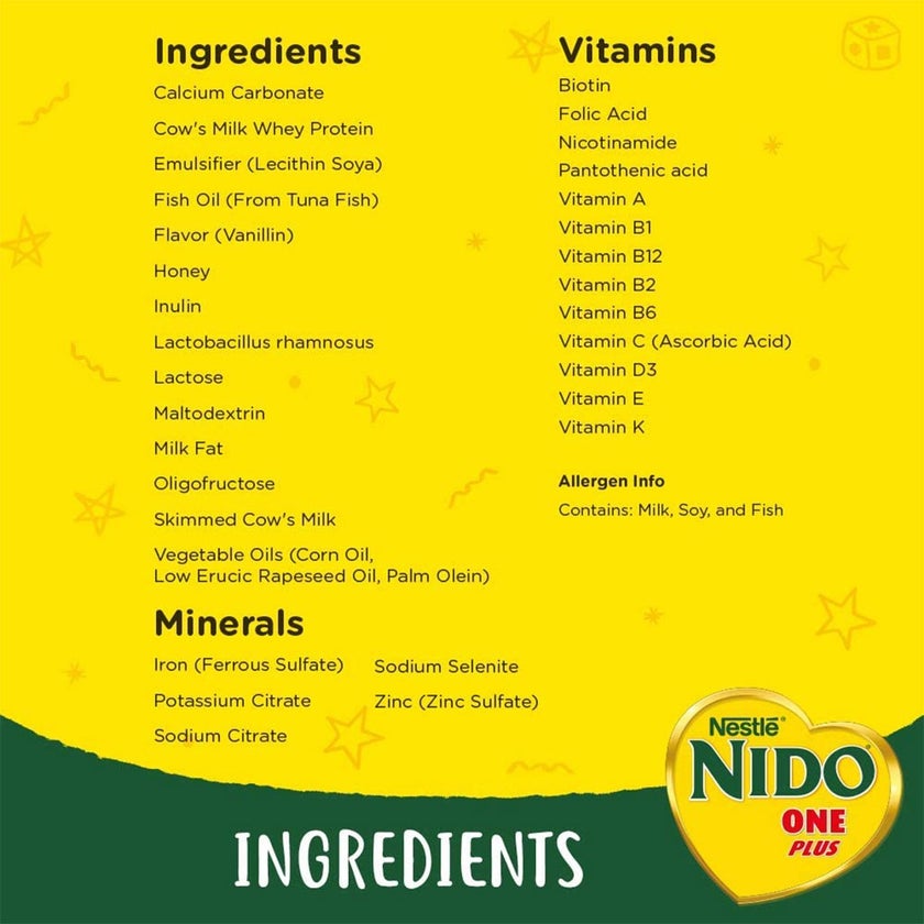 Nestle NIDO Stage 1+ Toddlers Milk Formula For 1 To 3 Years 900g