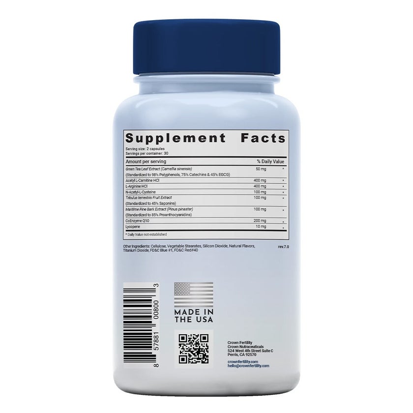 Crown Fertility Ultra His Fertility Support Capsules, Pack of 60's