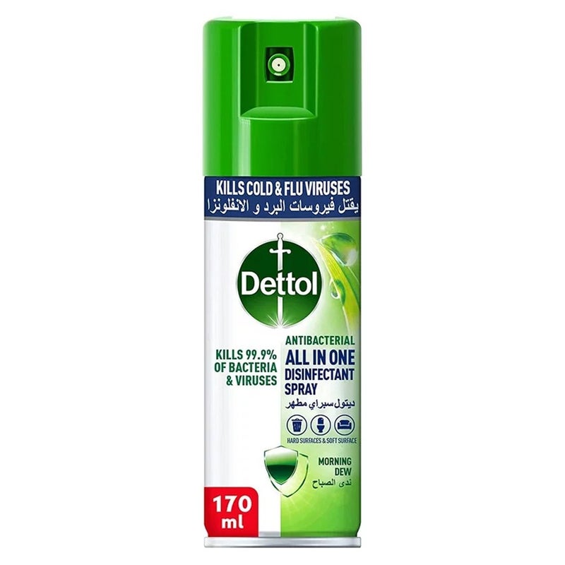 Dettol All-In-1 Antibacterial Disinfectant Spray Morning Dew 170 mL