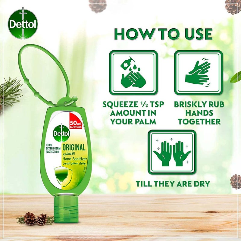 Dettol Original Rinse Free Instant Hand Sanitizer Gel With Jacket 50ml
