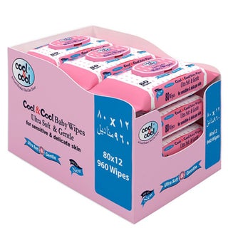 Cool & Cool Baby Wipes 80's Pack of 12's