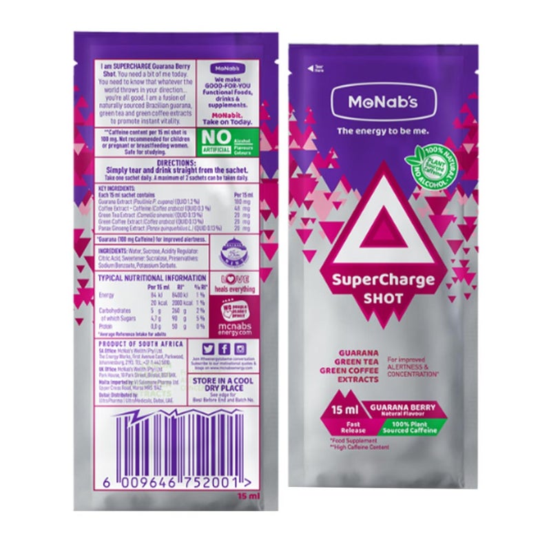 McNab's Supercharge Shot Guarana Berry 15 mL 48's