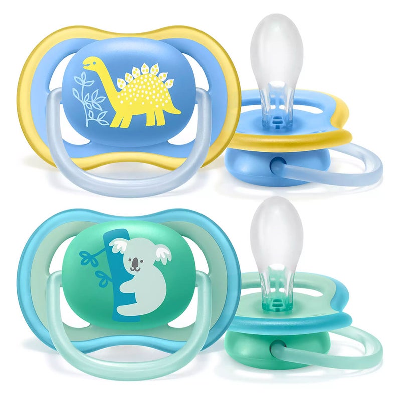 Philips Avent Ultra Air Freeflow Silicone Soother For 18 Month+ Baby Deco, Pack of 2's - Assorted SCF349/10