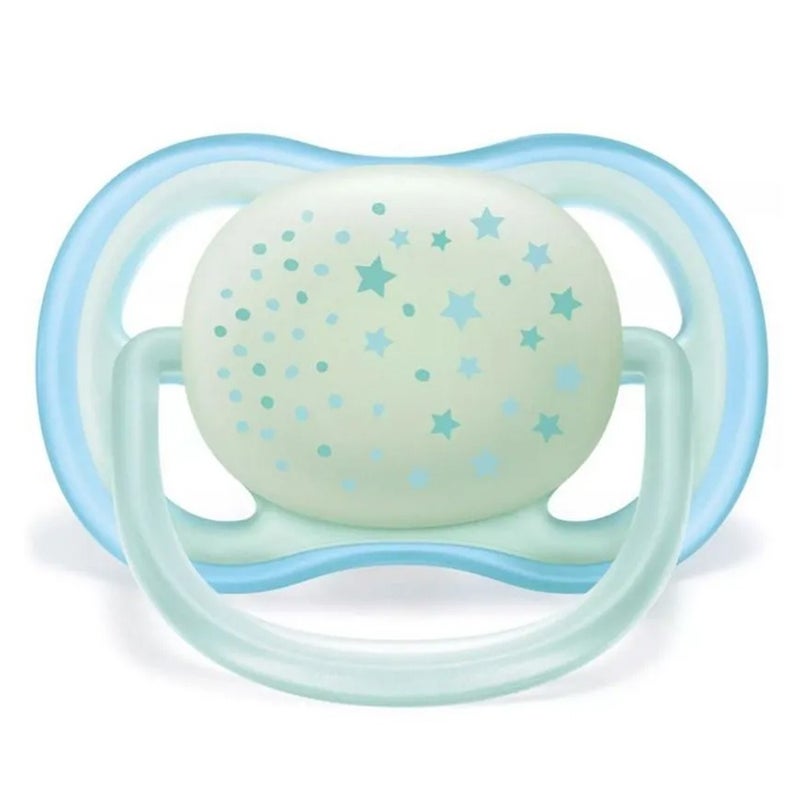 Philips Avent Ultra Air Silicone Soother Night Time For 6-18 Months Baby Boy, Pack of 2's