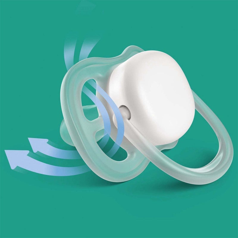 Philips Avent Ultra Air Silicone Soother Night Time For 6-18 Months Baby Boy, Pack of 2's