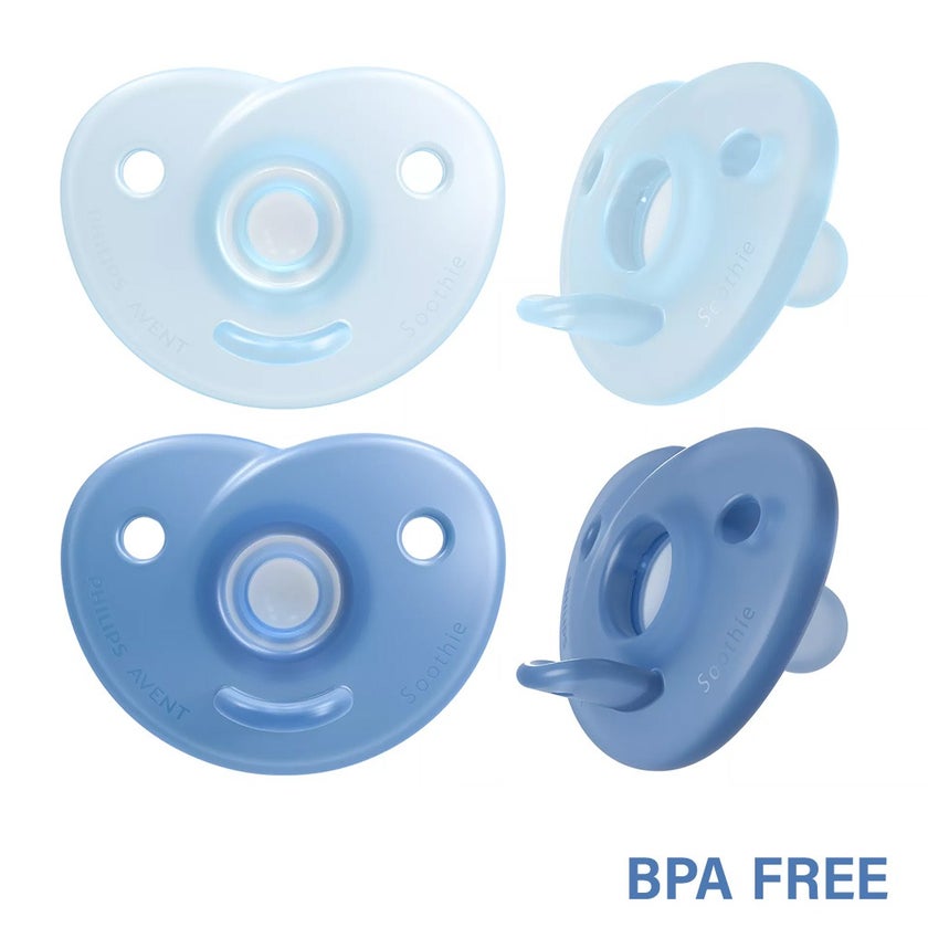 Philips Avent Curved Soothie Silicone Pacifiers For 0-6 Month Baby Mixed, Pack of 2's Assorted SCF099/20