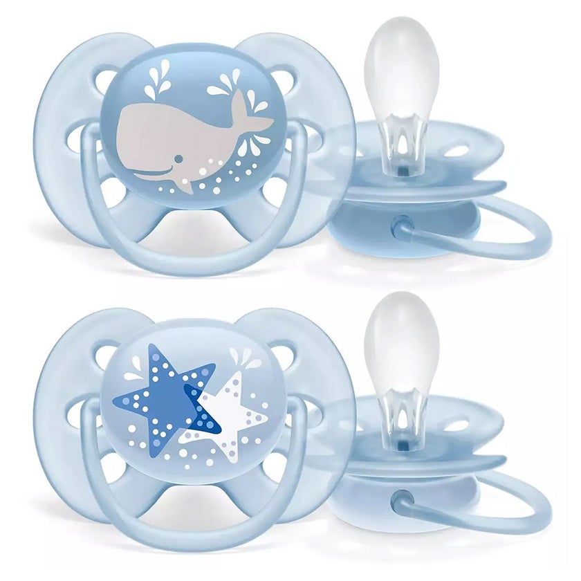Philips Avent Ultra Soft Soother Deco For 6-18 Months Baby Boy, Pack of 2's