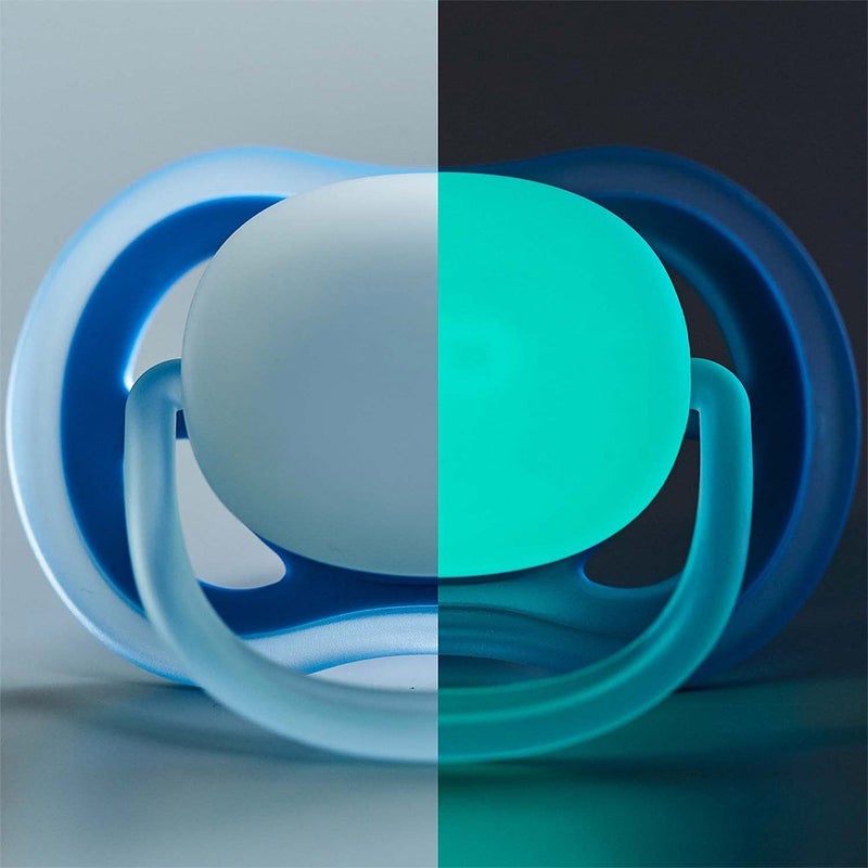 Philips Avent Ultra Air Silicone Soother Night Time For 0-6 Months Baby Girl, Pack of 2's