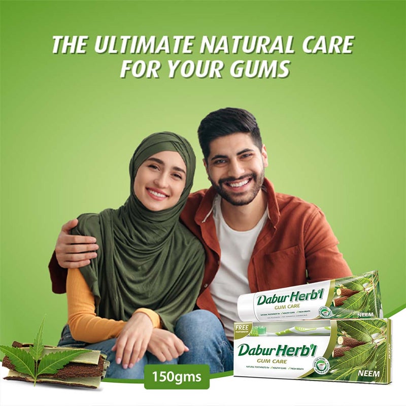 Dabur Herbal Neem Gum Care Toothpaste 150 g + Toothbrush PROMO PACK