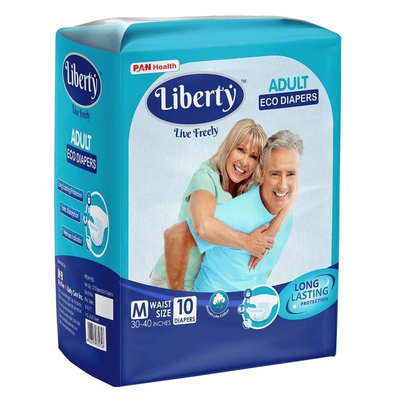 Liberty Eco Adult Diapers Medium 10's
