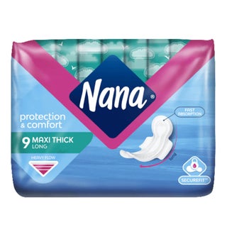 Nana Protection & Comfort Maxi Thick Long Sanitary Pads with Wings For Heavy Flow 9's