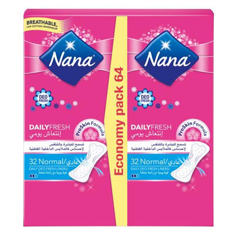 Nana Daily Fresh Duo Normal Pantyliners 64's